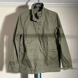 Vintage‎ America Utility Jacket Women's Medium Olive Green Cargo Field Anorak